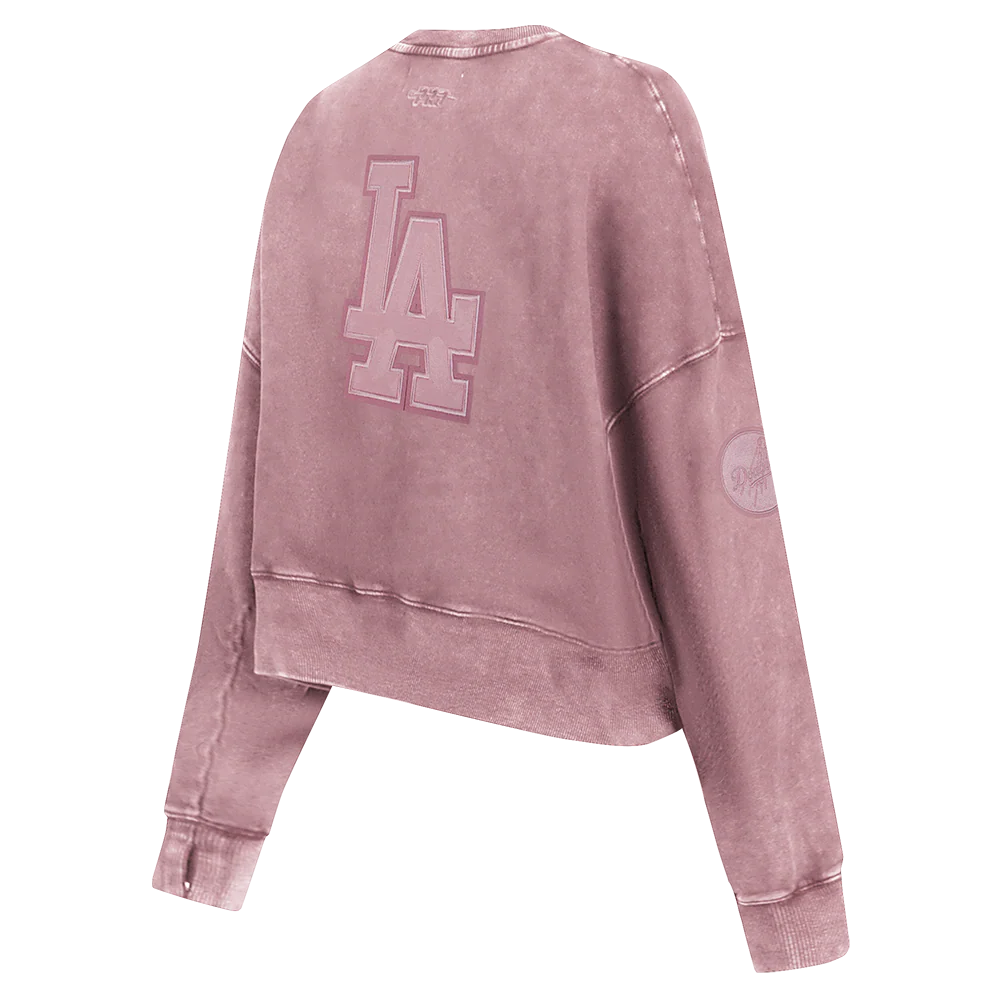 MLB LOS ANGELES DODGERS WASHED CLASSIC WOMEN'S ENZYME WASH FT CREWNECK