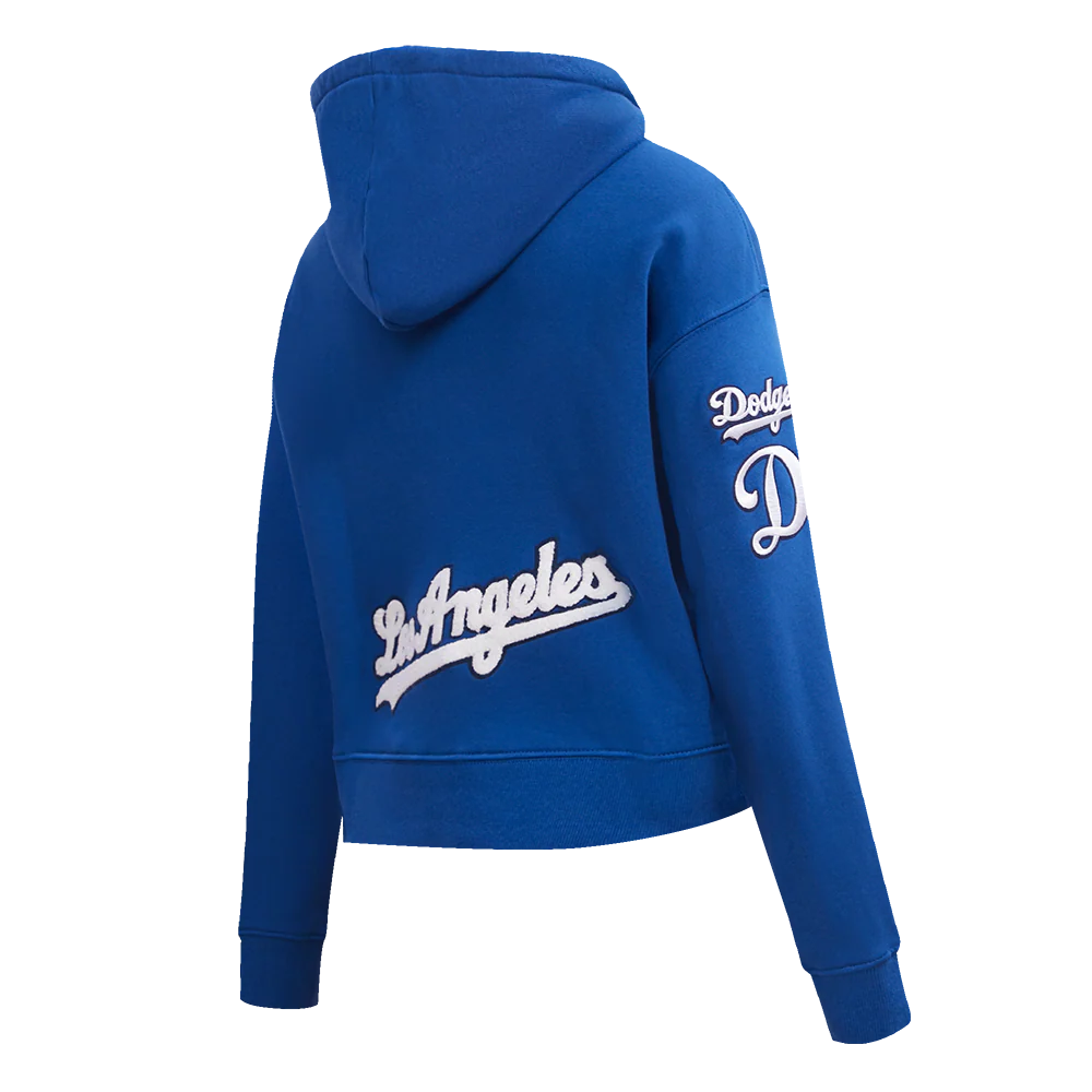MLB LOS ANGELES DODGERS CLASSIC WOMEN'S CROPPED PULLOVER HOODIE