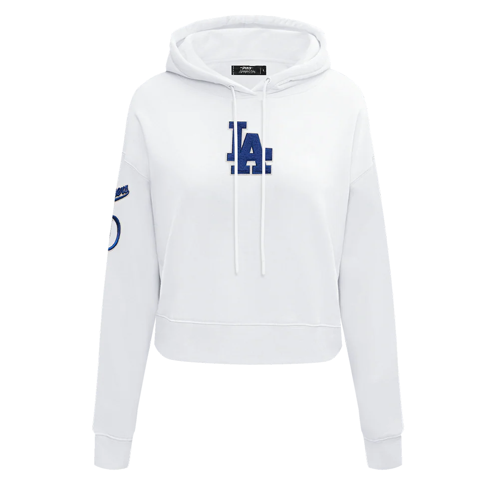 MLB LOS ANGELES DODGERS CLASSIC WOMEN'S CROPPED PULLOVER HOODIE