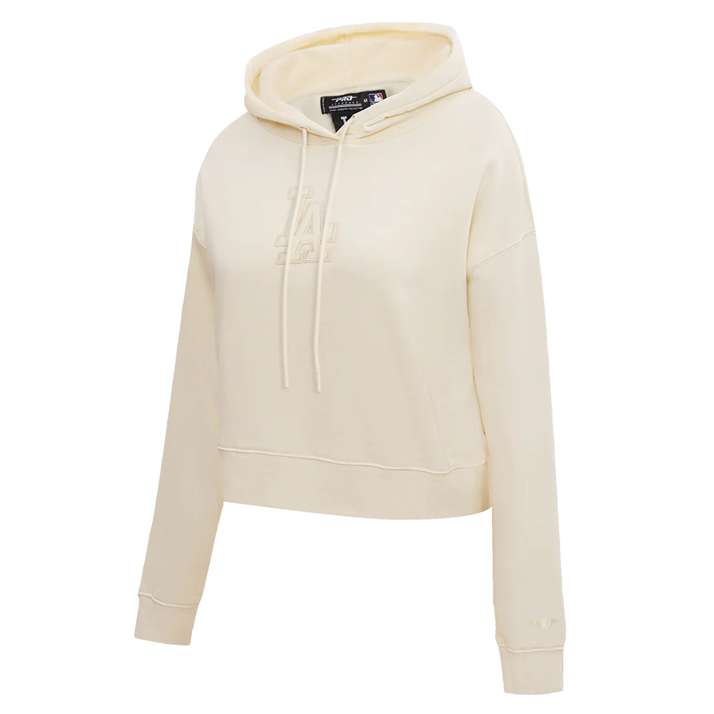 MLB LOS ANGELES DODGERS NEUTRAL WOMEN'S CROPPED PULLOVER HOODIE