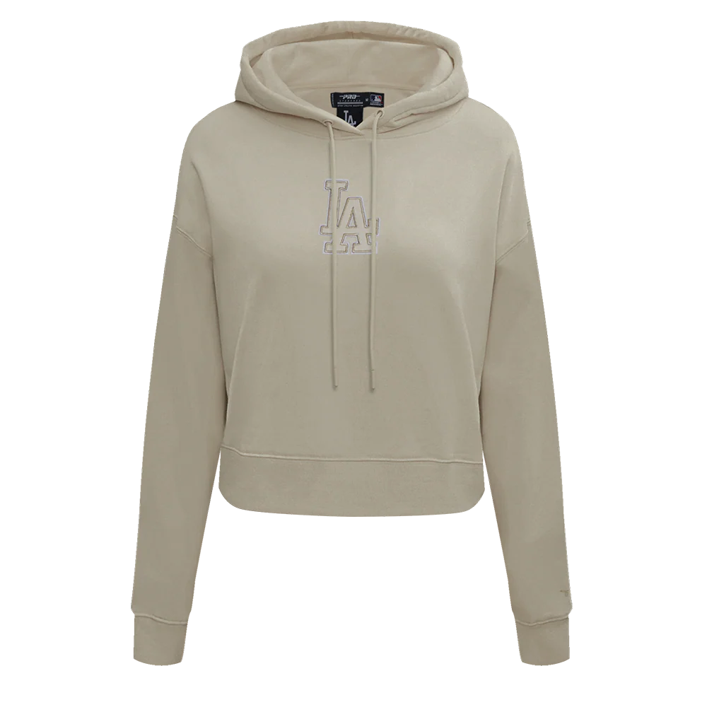 MLB LOS ANGELES DODGERS NEUTRAL WOMEN'S CROPPED PULLOVER HOODIE