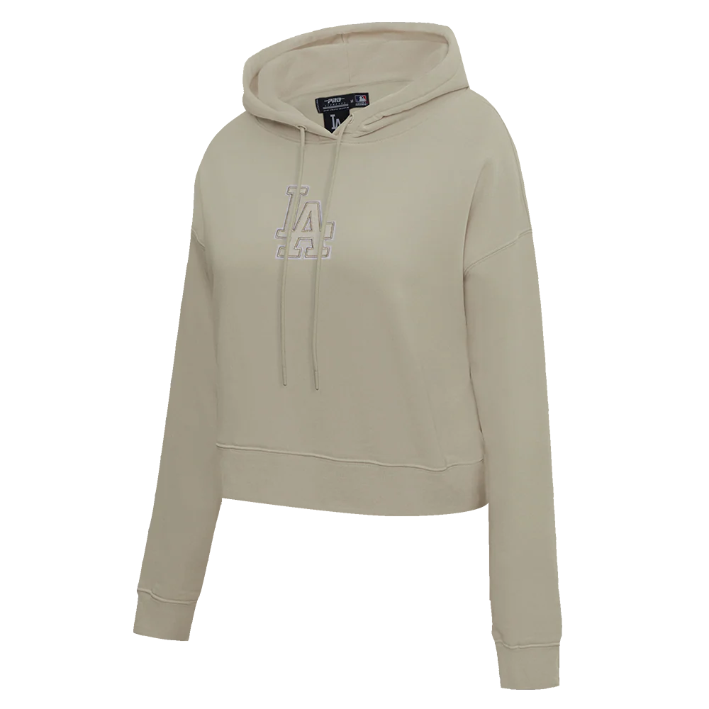 MLB LOS ANGELES DODGERS NEUTRAL WOMEN'S CROPPED PULLOVER HOODIE