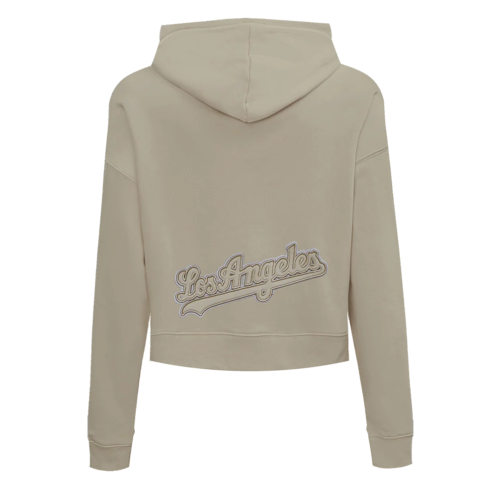 MLB LOS ANGELES DODGERS NEUTRAL WOMEN'S CROPPED PULLOVER HOODIE