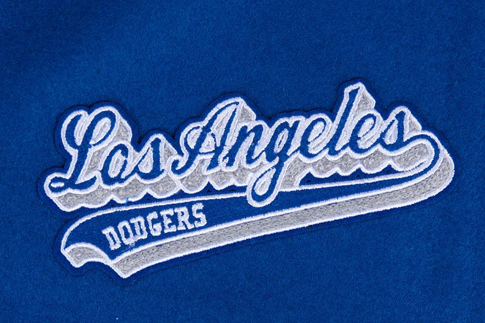 MLB LOS ANGELES DODGERS SCRIPT TAIL WOMEN'S RIB WOOL VARSITY JACKET