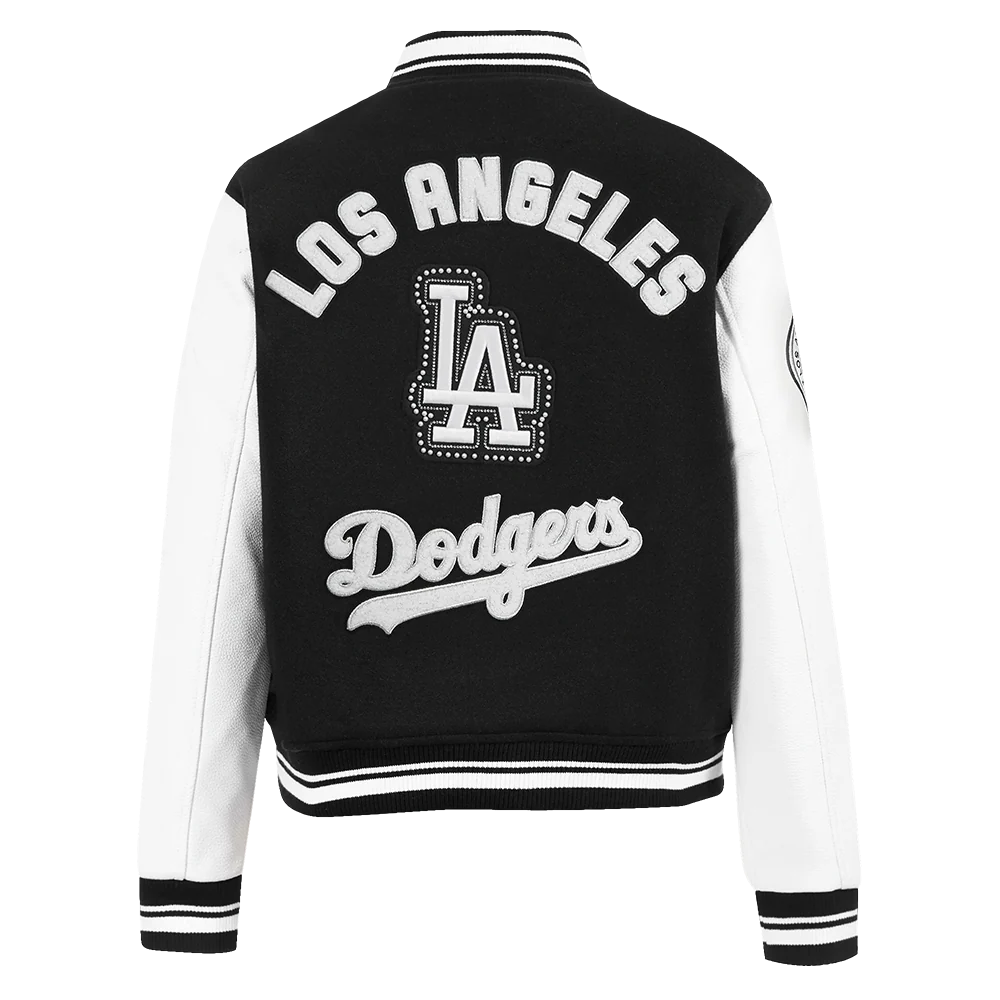 MLB LOS ANGELES DODGERS PEARLS WOMEN'S RIB WOOL VARSITY JACKET