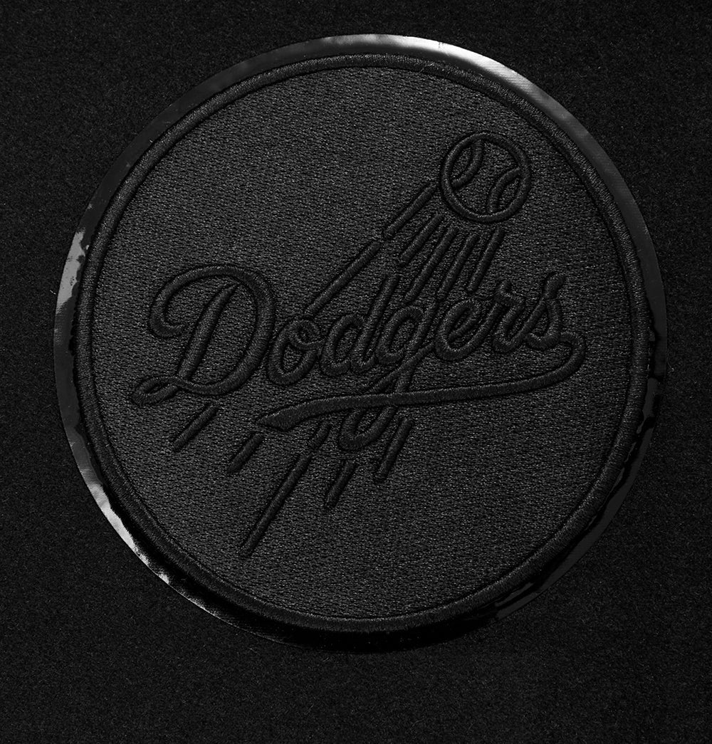 MLB LOS ANGELES DODGERS TRIPLE BLACK WOOL WOMEN'S VARSITY JACKET