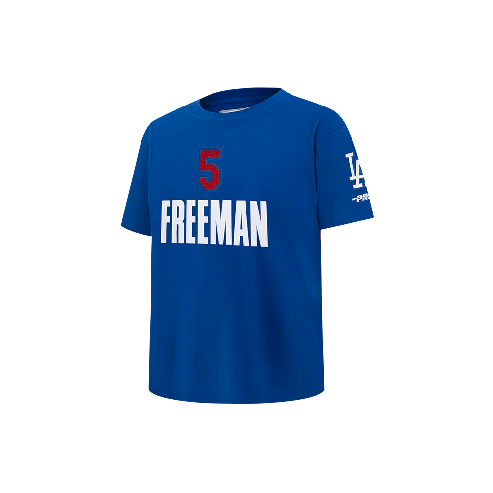 MLB LOS ANGELES DODGERS FREDDIE FREEMAN #5 CLASSIC PLAYER NAME AND NUMBER LITTLE BOYS SHORT SLEEVE TOP