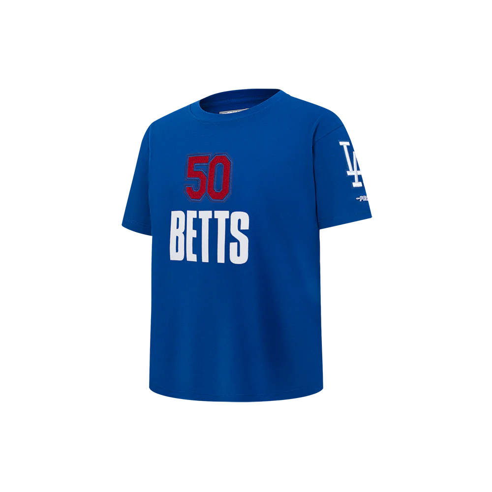 MLB LOS ANGELES DODGERS MOOKIE BETTS #50 CLASSIC PLAYER NAME AND NUMBER LITTLE BOYS SHORT SLEEVE TOP
