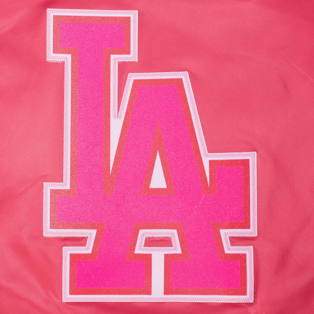 MLB LOS ANGELES DODGERS TRIPLE PINK LITTLE GIRLS SATIN JACKET