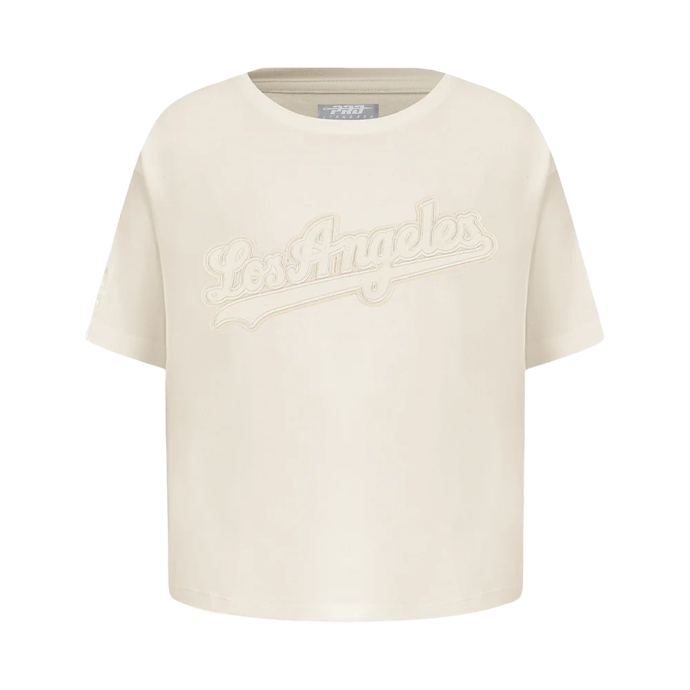 MLB LOS ANGELES DODGERS NEUTRAL LITTLE GIRLS SHORT SLEEVE BOXY TOP