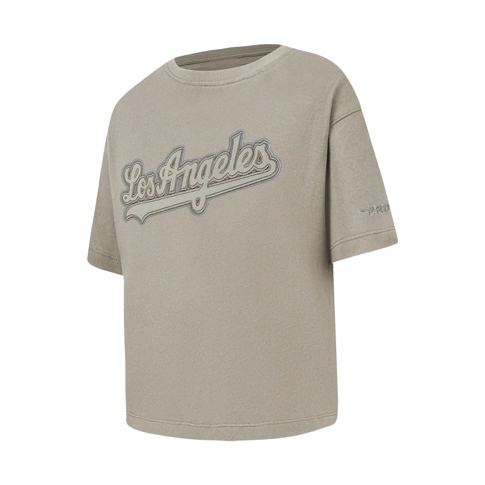 MLB LOS ANGELES DODGERS NEUTRAL LITTLE GIRLS SHORT SLEEVE BOXY TOP