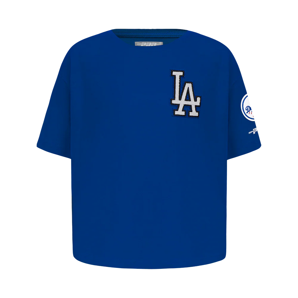 MLB LOS ANGELES DODGERS CLASSIC LITTLE GIRLS SHORT SLEEVE BOXY TOP