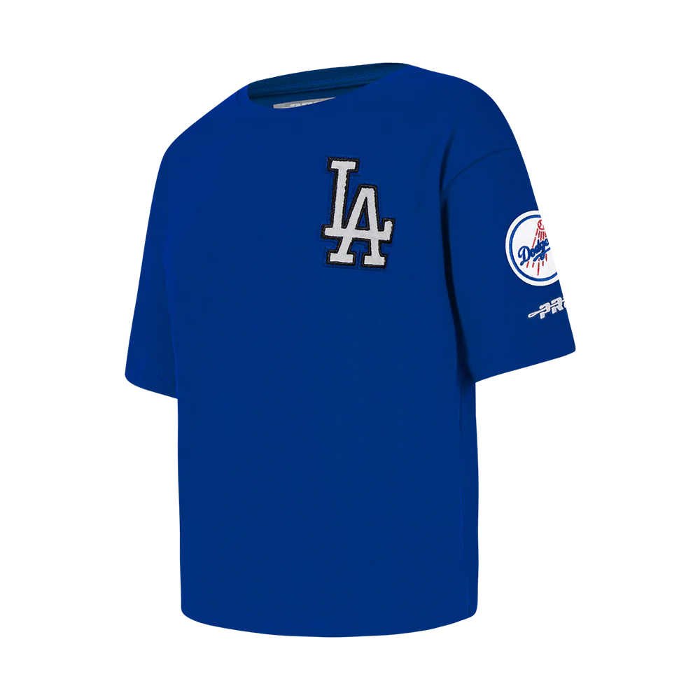 MLB LOS ANGELES DODGERS CLASSIC LITTLE GIRLS SHORT SLEEVE BOXY TOP