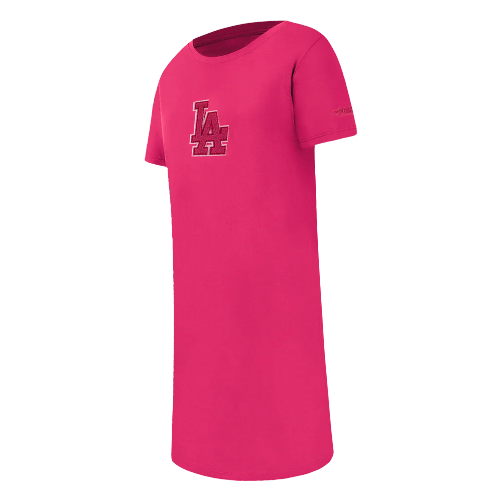 MLB LOS ANGELES DODGERS TRIPLE PINK LITTLE GIRLS TOP DRESS