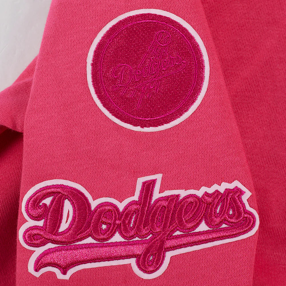 MLB LOS ANGELES DODGERS TRIPLE PINK LITTLE GIRLS FLEECE PO HOODIE