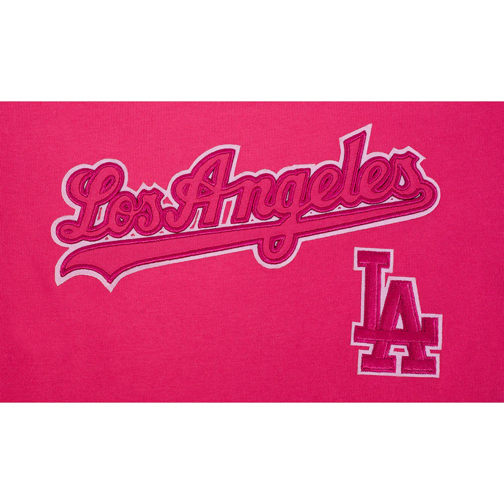 MLB LOS ANGELES DODGERS TRIPLE PINK TODDLER GIRLS SHORT SLEEVE BOXY TOP