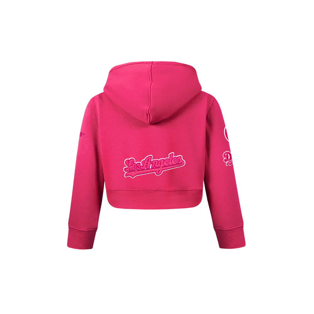 MLB LOS ANGELES DODGERS TRIPLE PINK TODDLER GIRLS FLEECE PO HOODIE