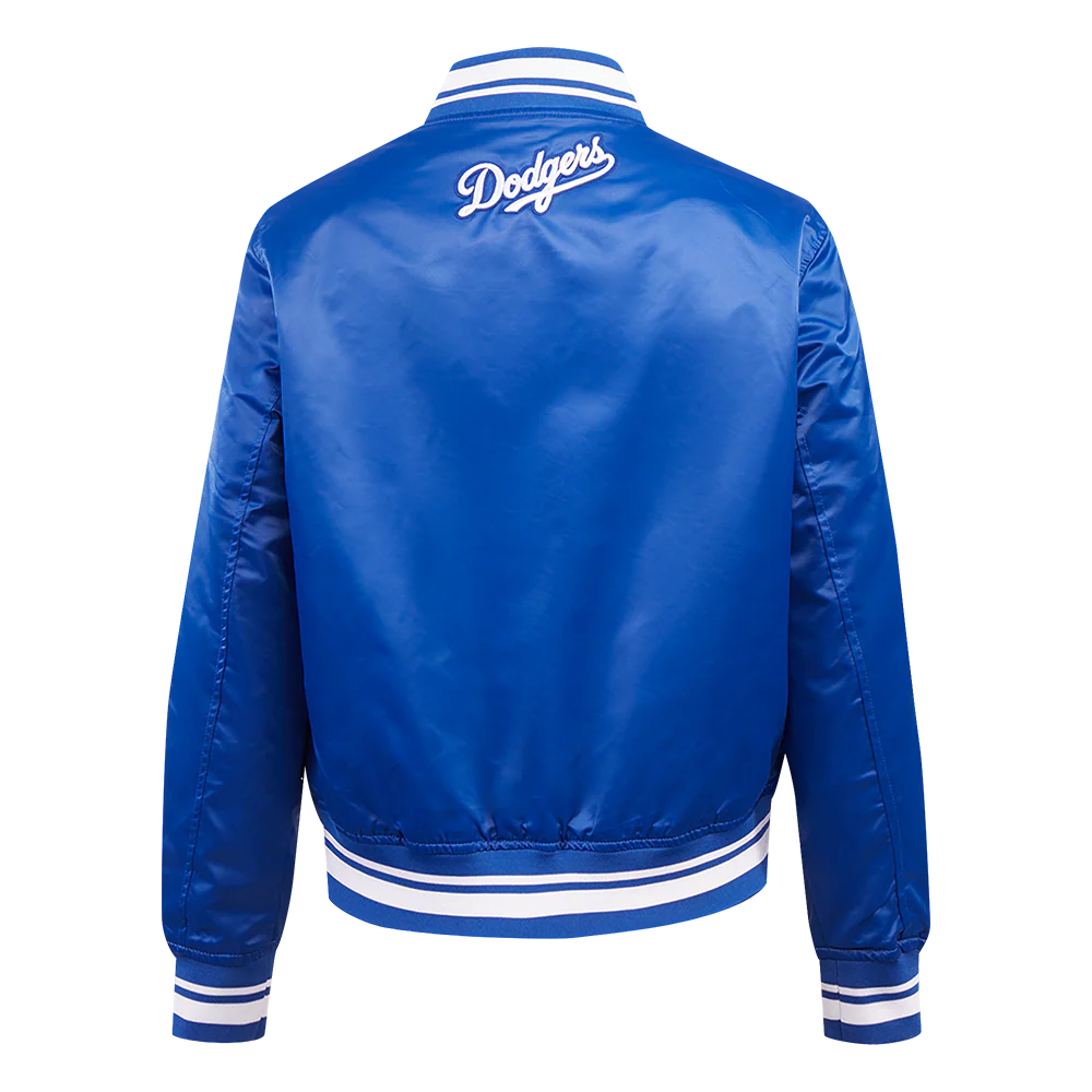MLB LOS ANGELES DODGERS SCRIPT TAIL WOMEN'S RIB SATIN JACKET