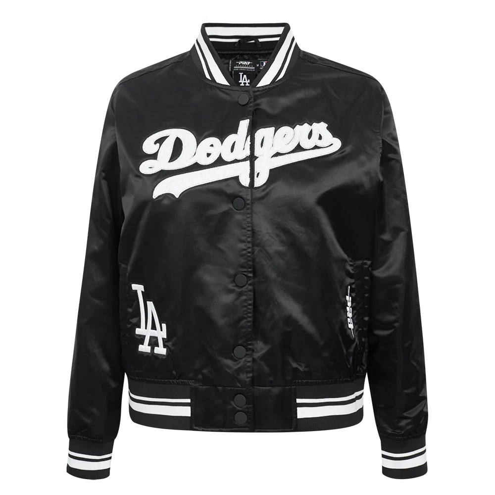 MLB LOS ANGELES DODGERS PEARLS WOMEN'S RIB SATIN JACKET