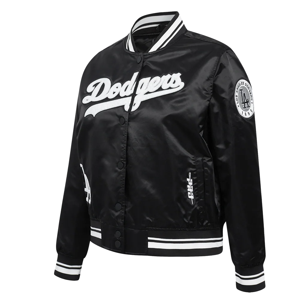 MLB LOS ANGELES DODGERS PEARLS WOMEN'S RIB SATIN JACKET