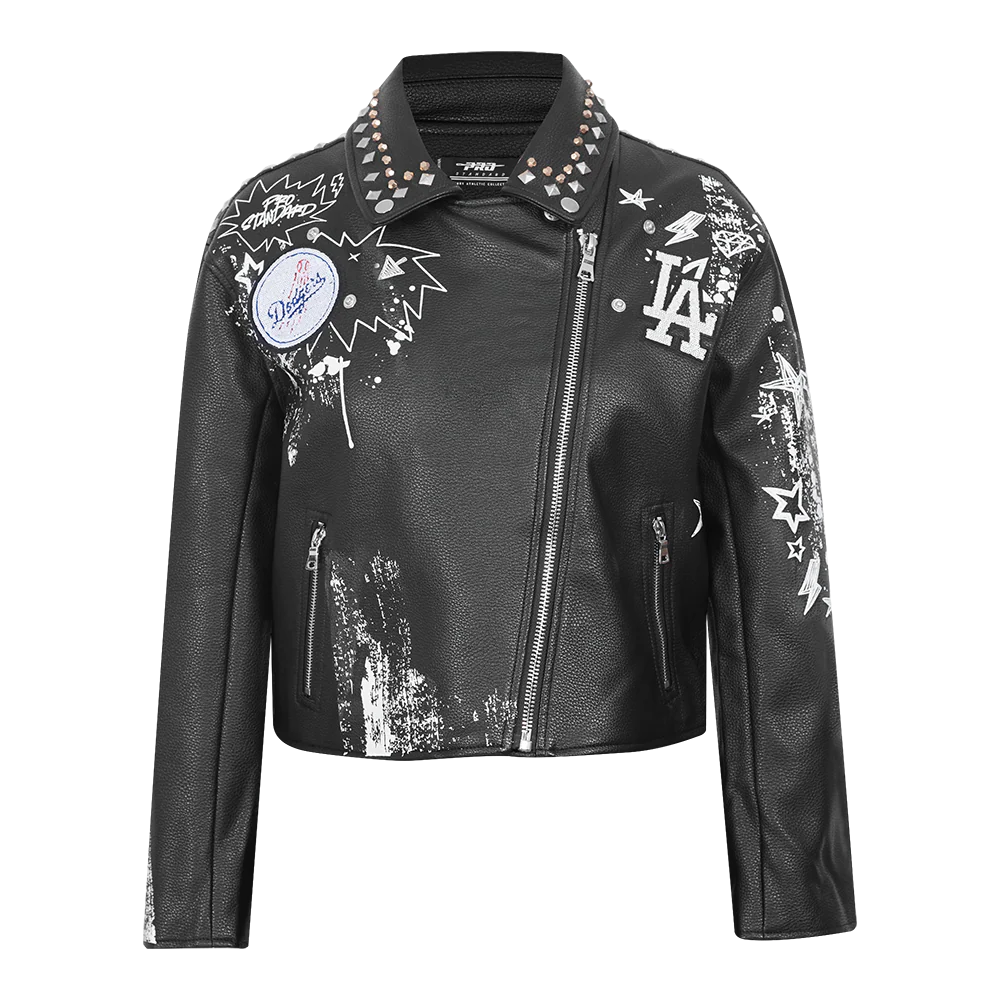 MLB LOS ANGELES DODGERS SKETCHBOOK WOMEN'S LEATHER JACKET