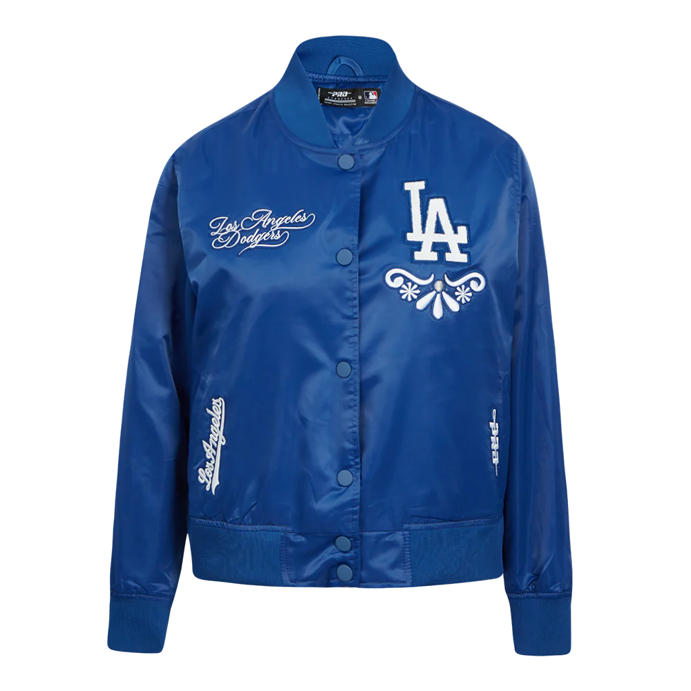 MLB LOS ANGELES DODGERS SUGAR SKULL WOMEN'S SATIN JACKET