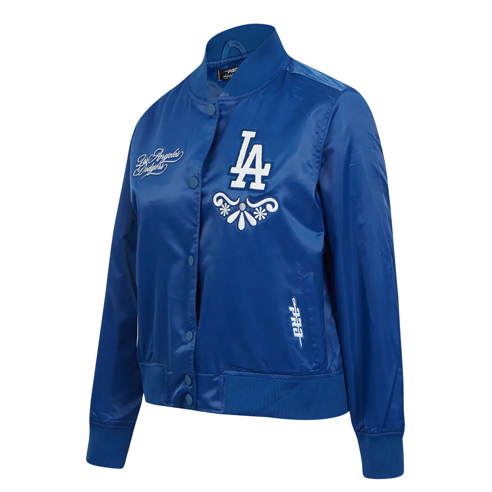 MLB LOS ANGELES DODGERS SUGAR SKULL WOMEN'S SATIN JACKET