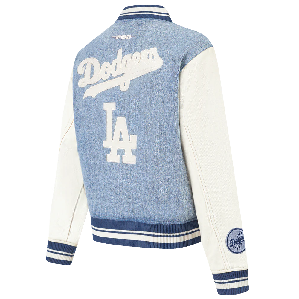 MLB LOS ANGELES DODGERS VARSITY BLUES WOMEN'S DENIM VARSITY JACKET