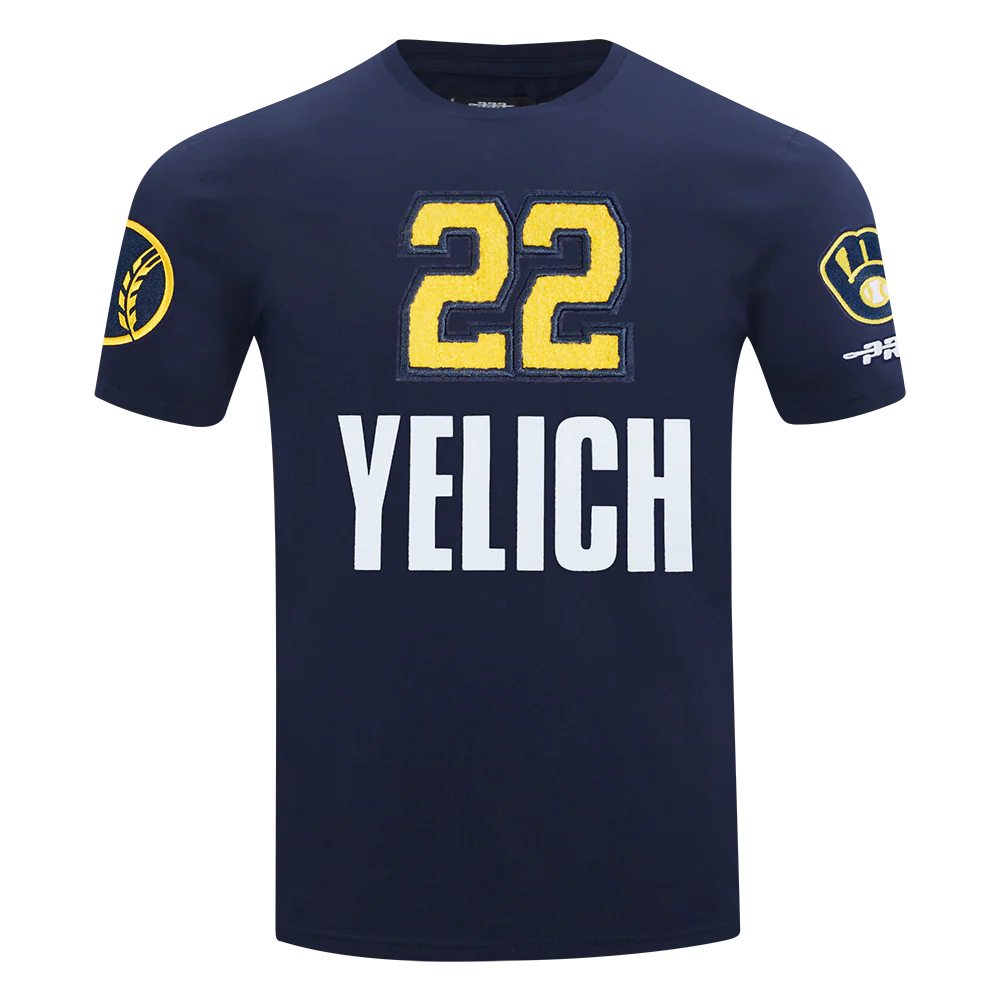 MLB MILWAUKEE BREWERS CHRISTIAN YELICH #22 CLASSIC MEN'S SINGLE JERSEY MEN'S TOP