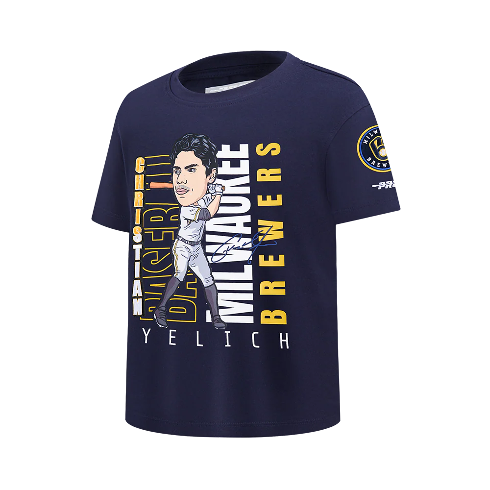 MLB MILWAUKEE BREWERS CHRISTIAN YELICH #22 REMIX AVATAR BIG BOYS SHORT SLEEVE TOP