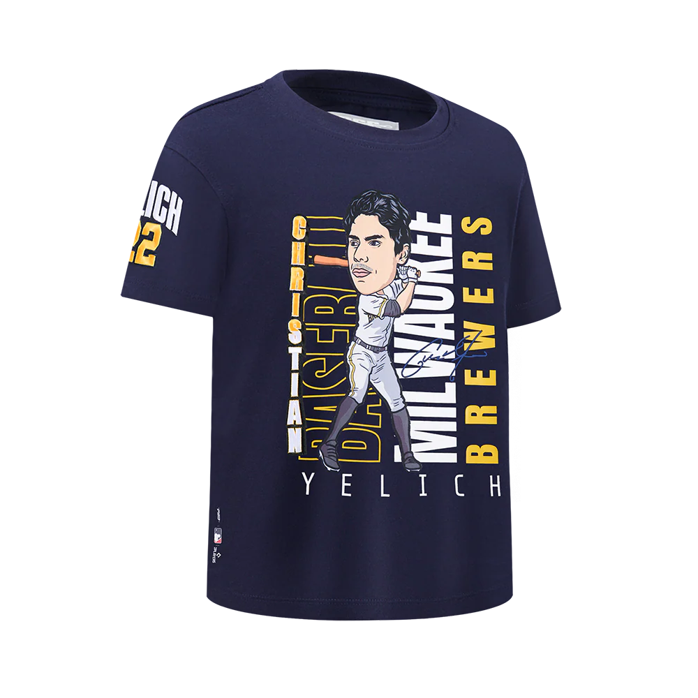 MLB MILWAUKEE BREWERS CHRISTIAN YELICH #22 REMIX AVATAR BIG BOYS SHORT SLEEVE TOP