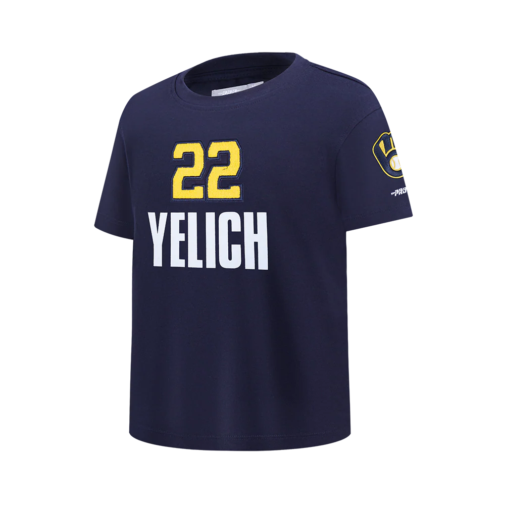 MLB MILWAUKEE BREWERS CHRISTIAN YELICH #22 CLASSIC PLAYER NAME AND NUMBER BIG BOY'S TEE