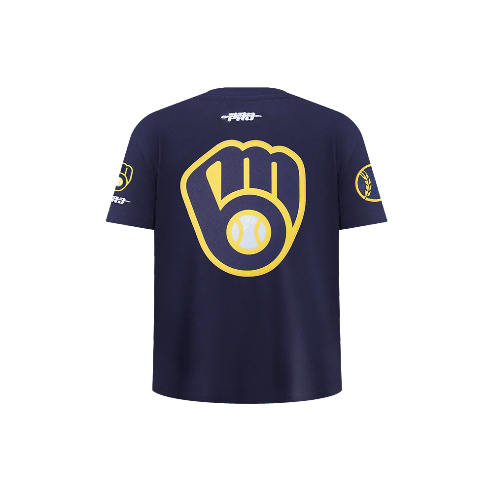 MLB MILWAUKEE BREWERS CHRISTIAN YELICH #22 CLASSIC PLAYER NAME AND NUMBER LITTLE BOY'S TEE