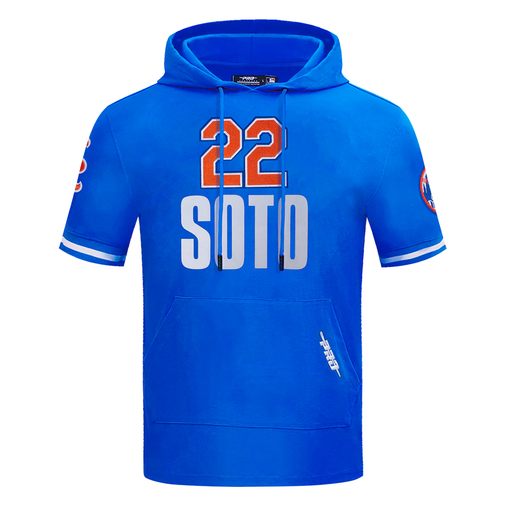 MLB NEW YORK METS JUAN SOTO #22 CLASSIC PLAYER NAME AND NUMBER MEN'S SHORT SLEEVE PULLOVER HOODIE