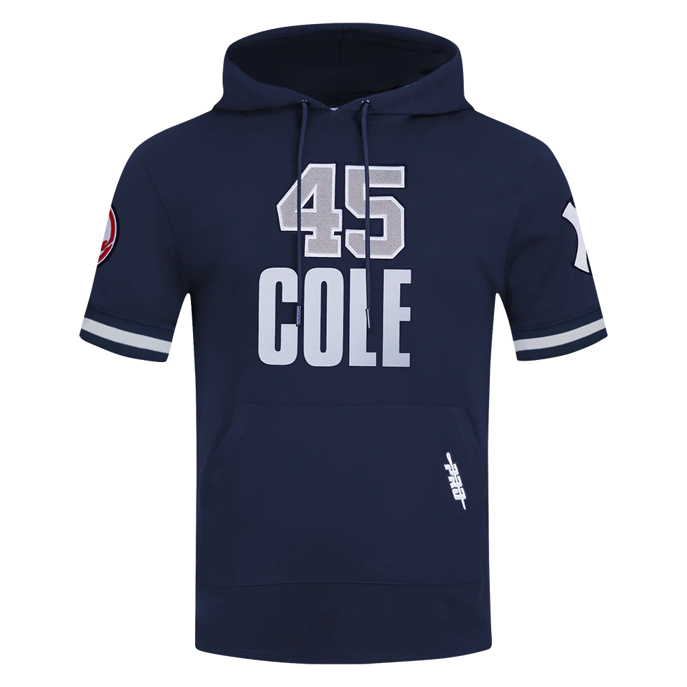 MLB NEW YORK YANKEES GERRIT COLE #45 CLASSIC PLAYER NAME AND NUMBER MEN'S SHORT SLEEVE PULLOVER HOODIE