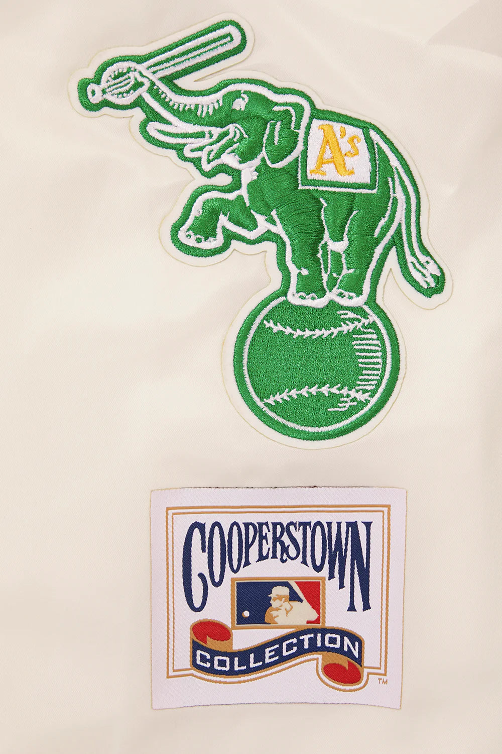 MLB OAKLAND ATHLETICS RETRO CLASSIC MEN'S RIB SATIN JACKET