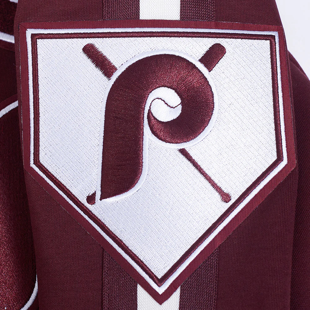 MLB PHILADELPHIA PHILLIES COOPERSTOWN LOGO PRO GAME DAY MEN'S DOUBLE KNIT JACKET