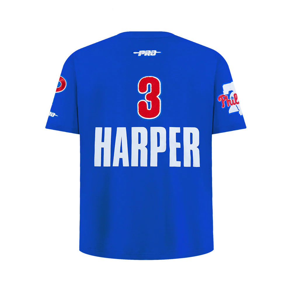 MLB PHILADELPHIA PHILLIES BRYCE HARPER #3 CLASSIC PLAYER NAME AND NUMBER BIG BOY'S TAPING TEE