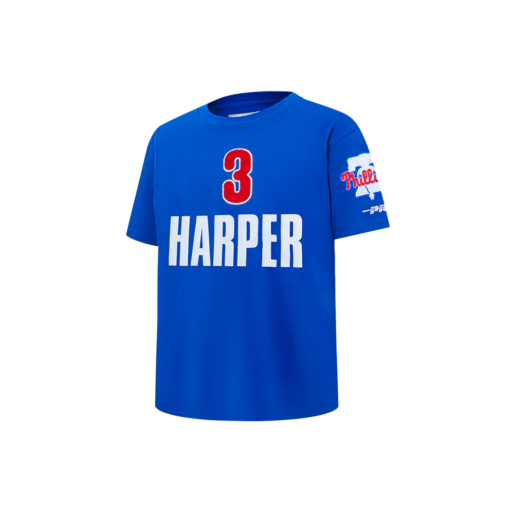 MLB PHILADELPHIA PHILLIES BRYCE HARPER #3 CLASSIC PLAYER NAME AND NUMBER LITTLE BOY'S TEE
