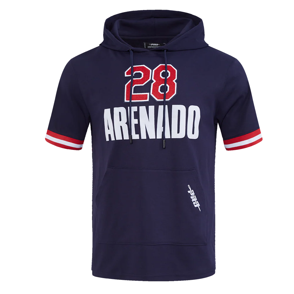MLB ST. LOUIS CARDINALS NOLAN ARENADO #28 CLASSIC MEN'S SHORT SLEEVE PULLOVER HOODIE