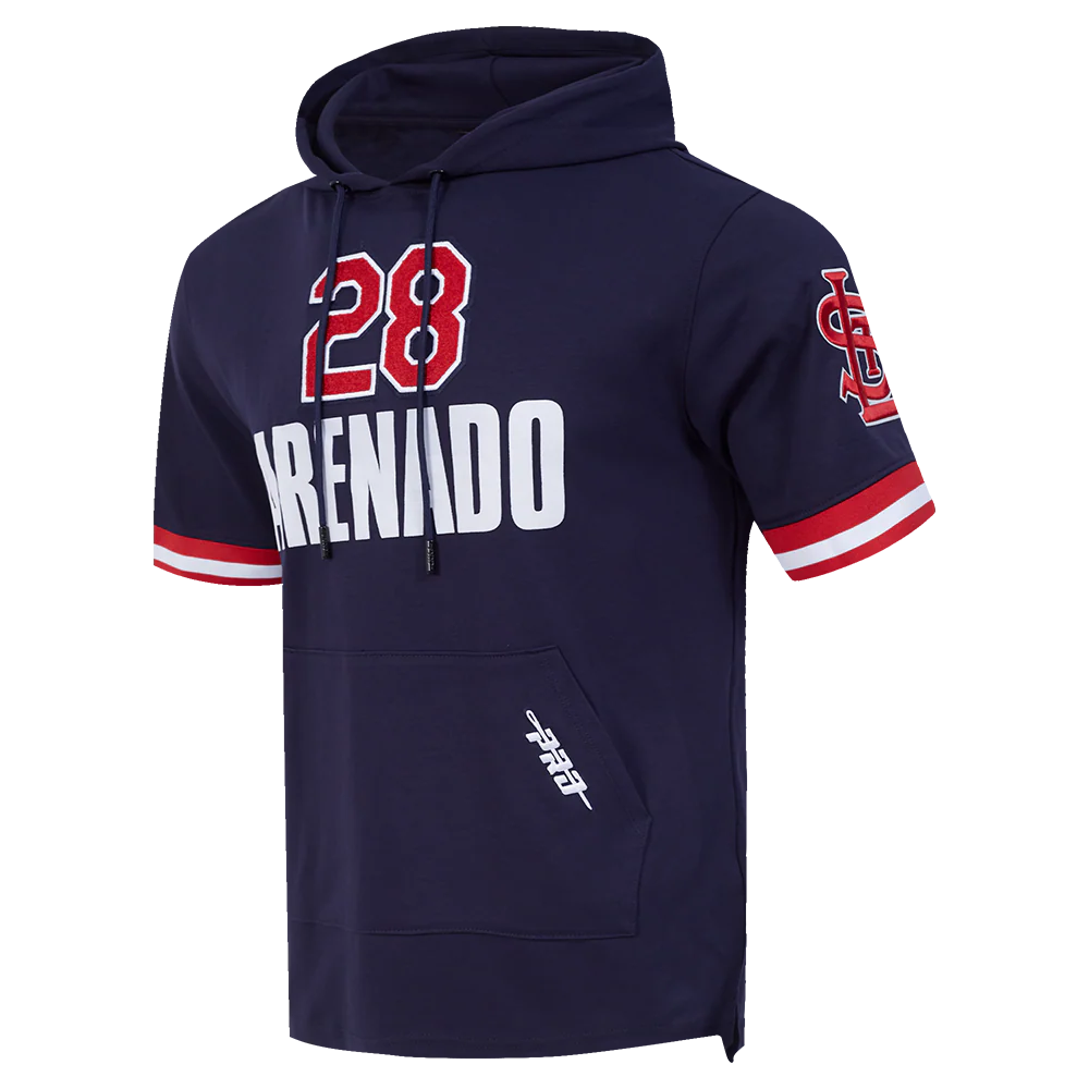 MLB ST. LOUIS CARDINALS NOLAN ARENADO #28 CLASSIC MEN'S SHORT SLEEVE PULLOVER HOODIE