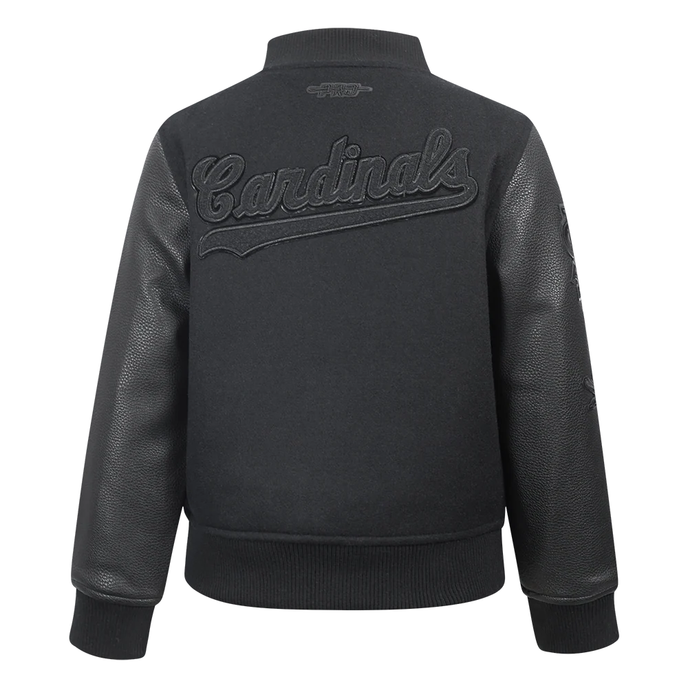 MLB ST. LOUIS CARDINALS TRIPLE BLACK LITTLE BOYS WOOL VARSITY JACKET