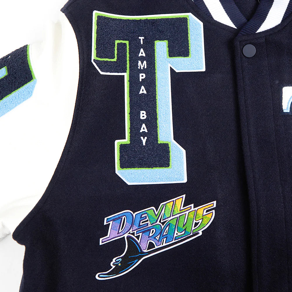 MLB TAMPA BAY RAYS MASHUP MEN'S RIB WOOL VARSITY JACKET