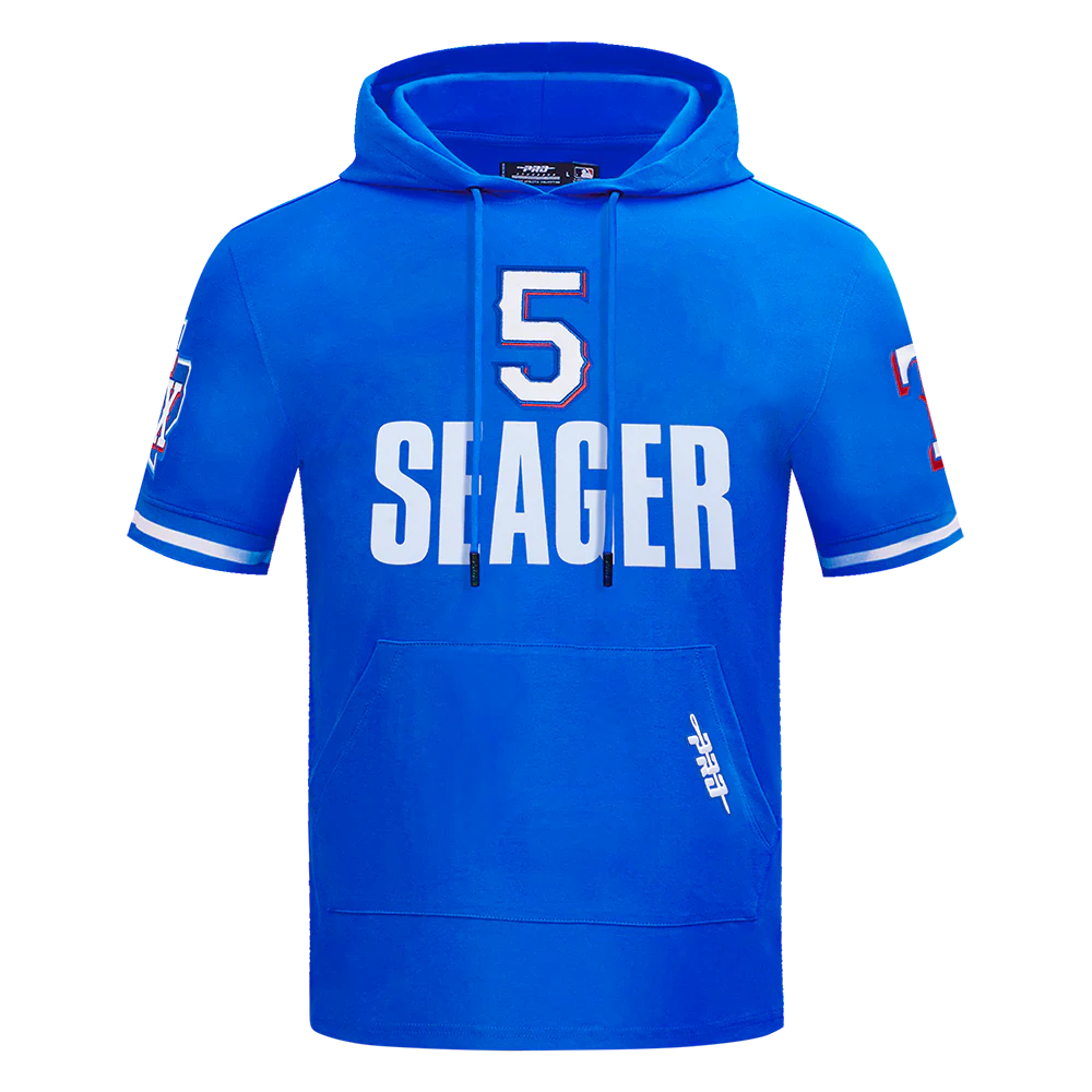 MLB TEXAS RANGERS COREY SEAGER #5 CLASSIC MEN'S SHORT SLEEVE PULLOVER HOODIE