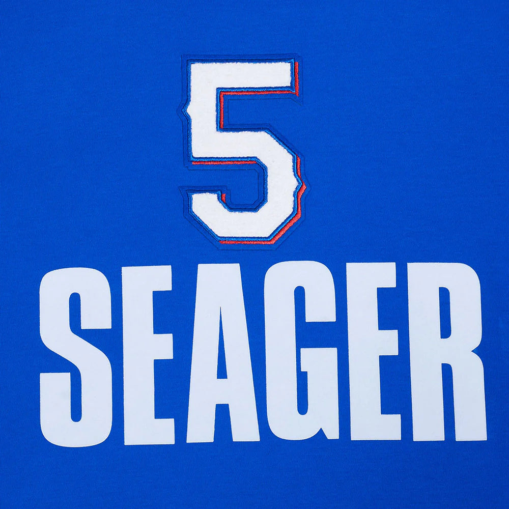 MLB TEXAS RANGERS COREY SEAGER #5 CLASSIC MEN'S SHORT SLEEVE PULLOVER HOODIE