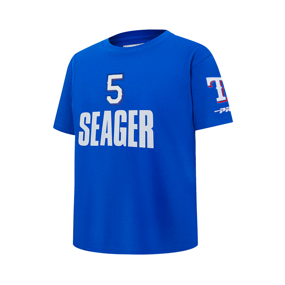 MLB TEXAS RANGERS COREY SEAGER #5 CLASSIC PLAYER NAME AND NUMBER BIG BOY'S SJ TEE