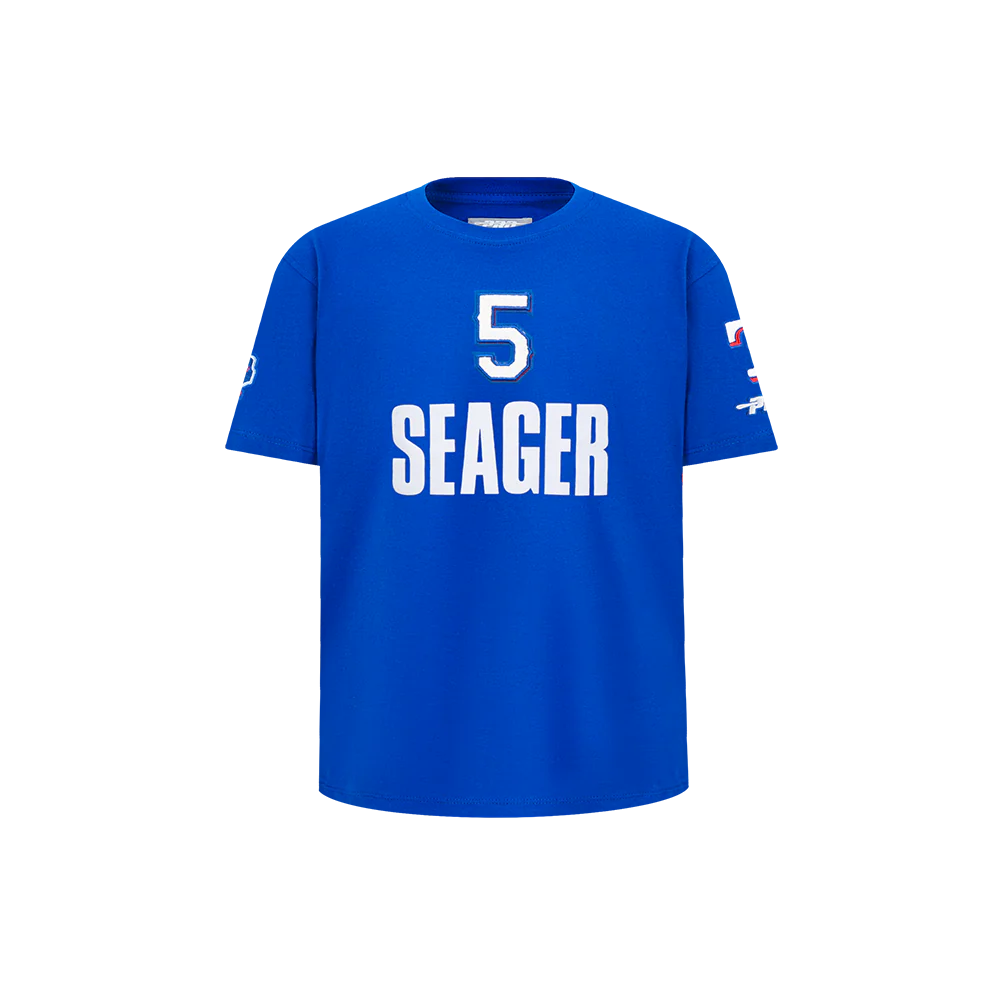 MLB TEXAS RANGERS COREY SEAGER #5 CLASSIC PLAYER NAME AND NUMBER LITTLE BOY'S TEE