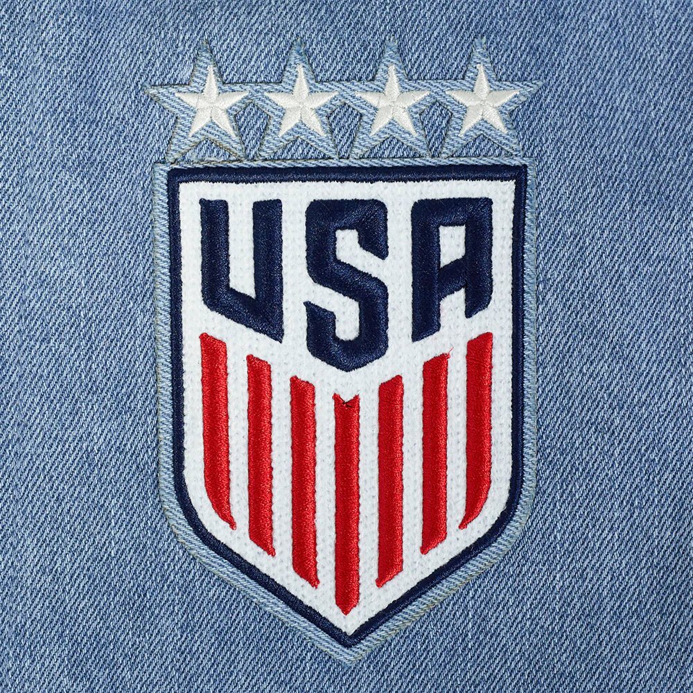 US SOCCER VARSITY BLUES MEN'S DENIM VARSITY JACKET