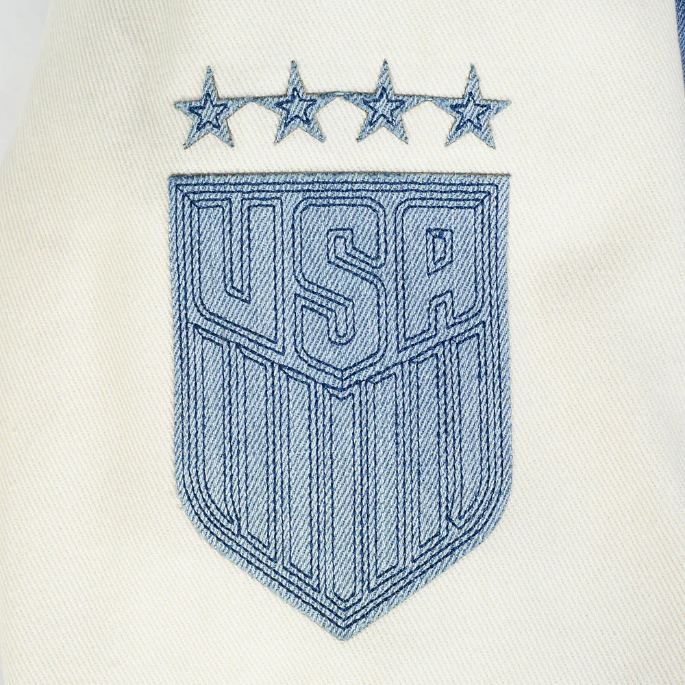 US SOCCER VARSITY BLUES MEN'S DENIM VARSITY JACKET