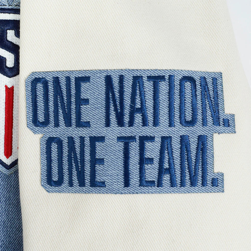 US SOCCER VARSITY BLUES MEN'S DENIM VARSITY JACKET